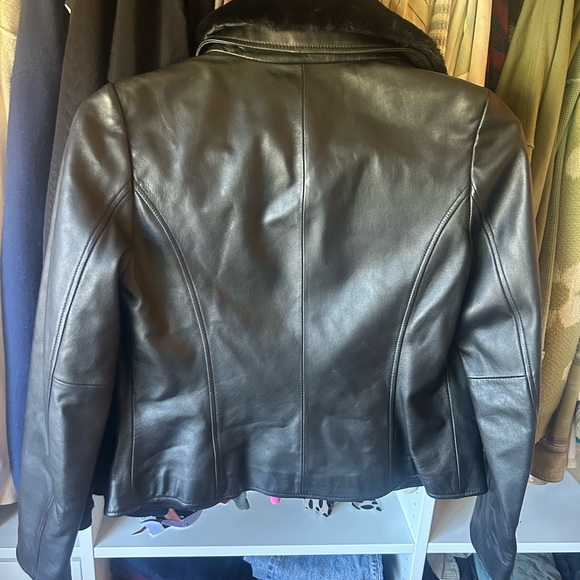 Caslon Genuine Black Leather Jacket - Picture 2 of 2